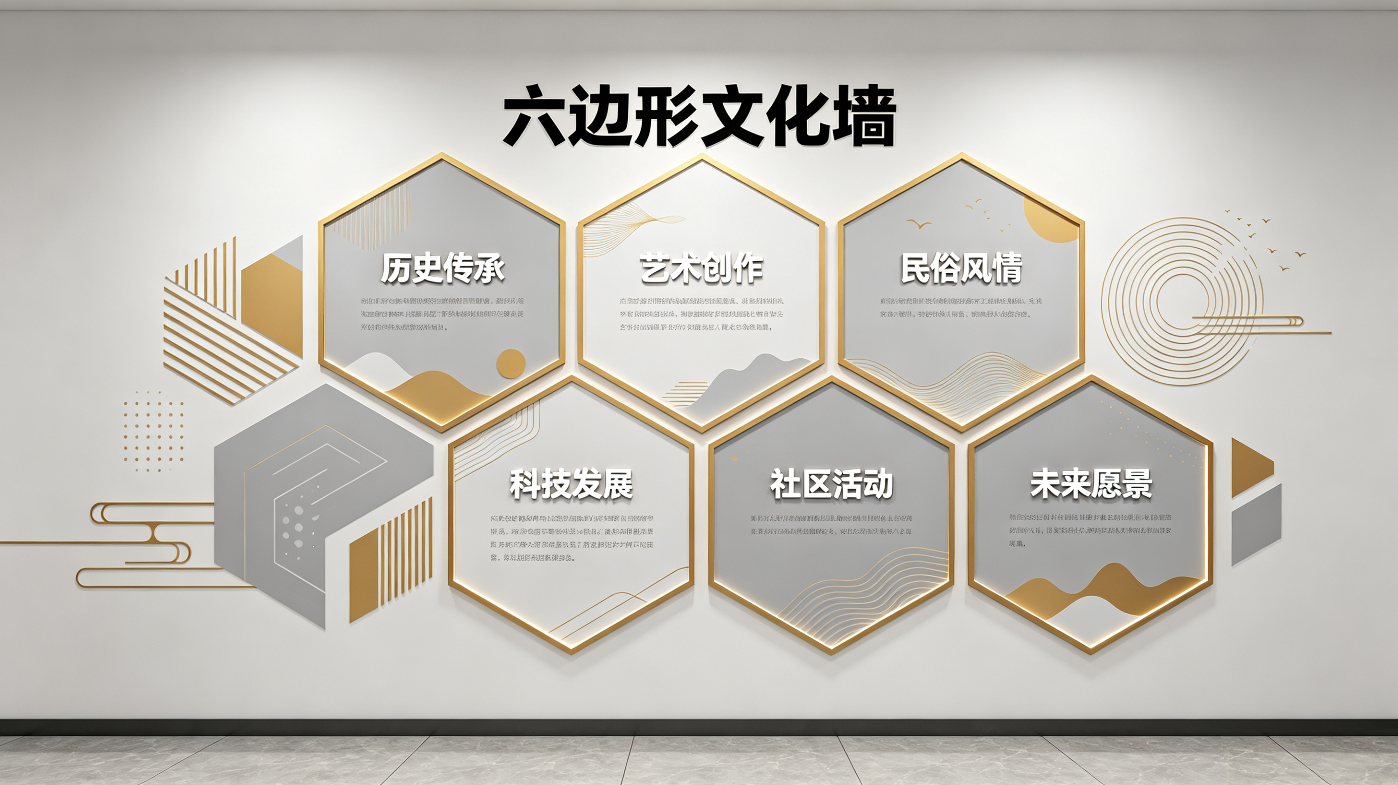 益阳企业文化墙 | 六边形信息美学